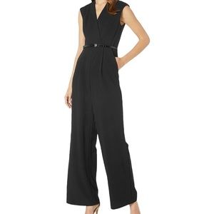 Surplice Neck Cap Sleeve Jumpsuit